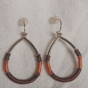 Elegant Gold and Brown Hoop Earrings